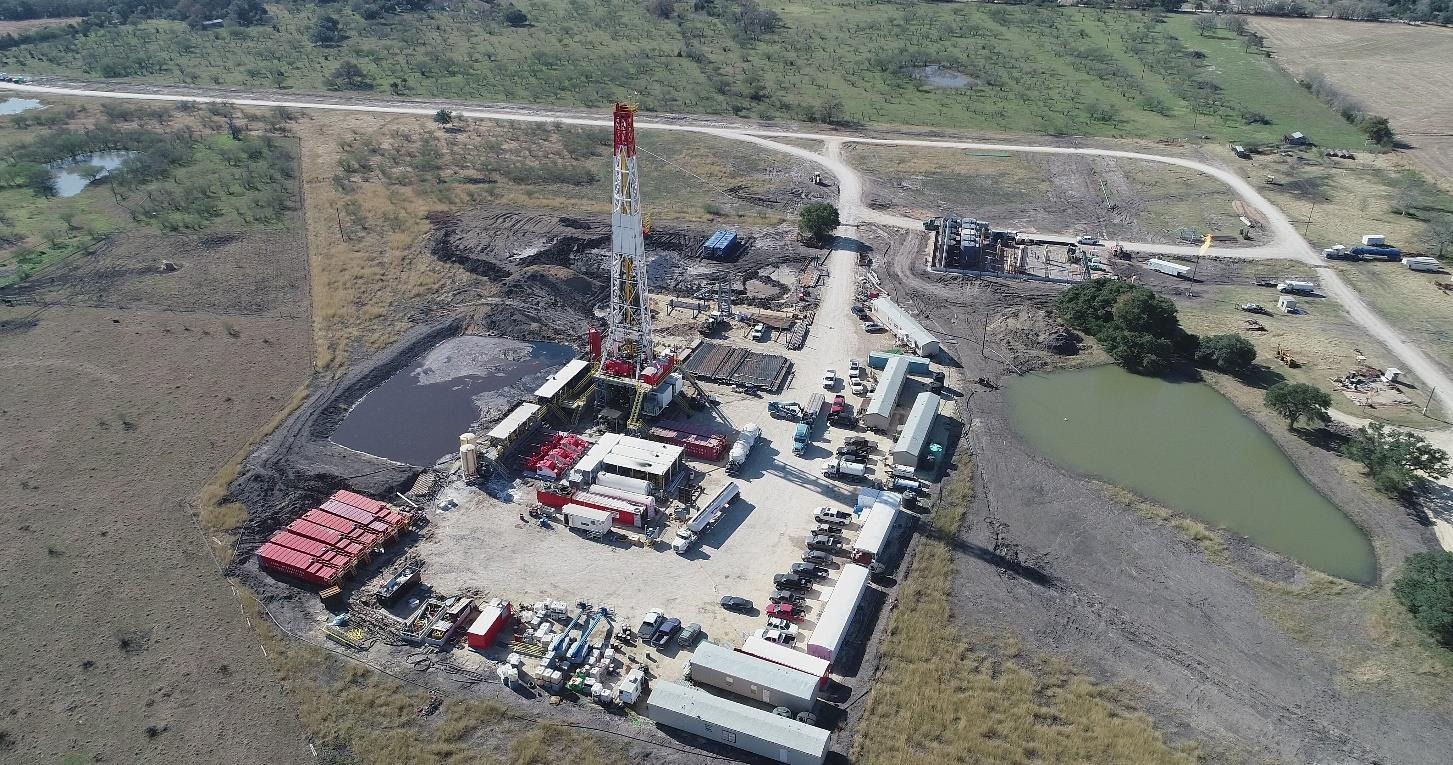 Rig on Location — Field Aerial View